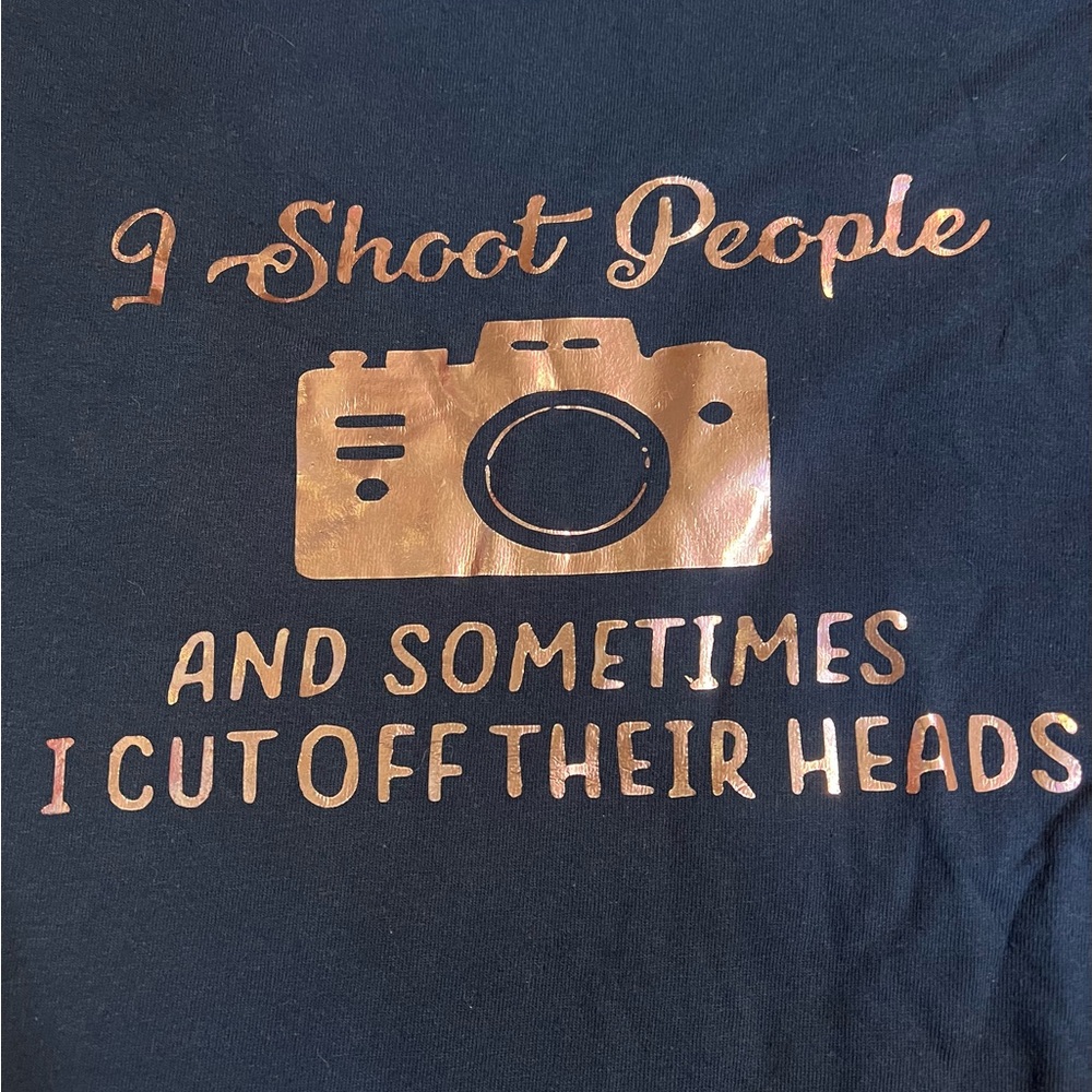T-Shirt with Copper Color  Camera Graphic